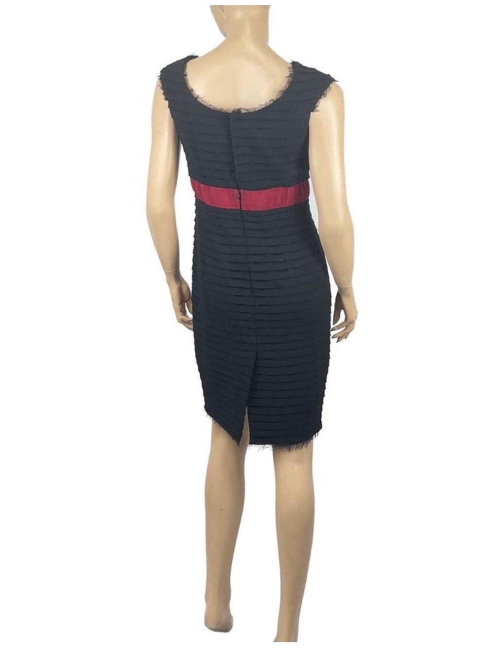 CHANEL⎻Black Sheath Dress with Red Bow, Sz 2 - Picture 3 of 14